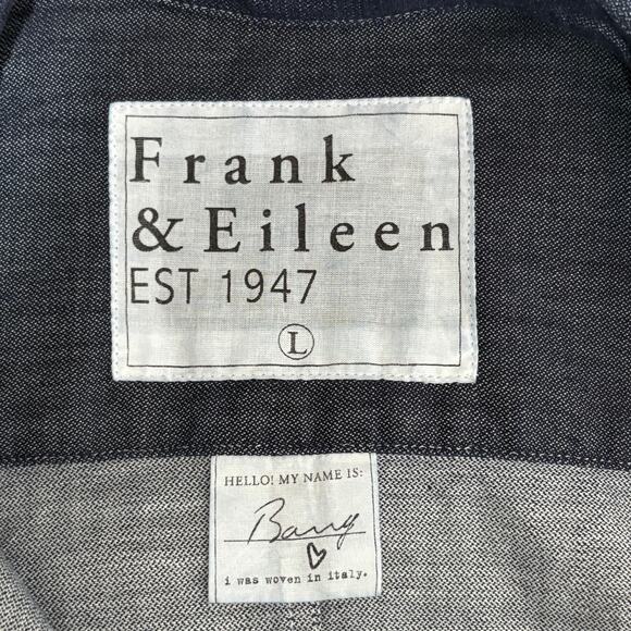 Frank & Eileen BARRY Famous Denim Tailored Button-Up Shirt in Raw Rinse L $278 - Picture 9 of 15